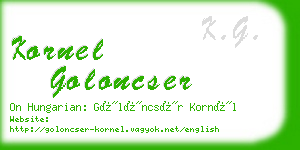 kornel goloncser business card